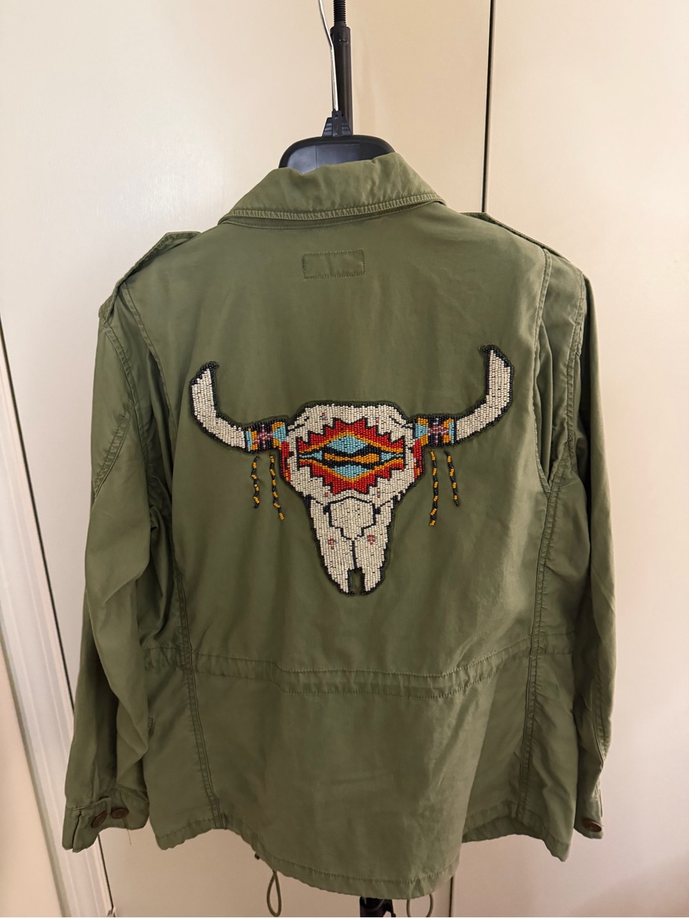 Polo Ralph Lauren Beaded Steer Head Military Jacket Olive M